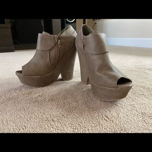 Ankle Open Toed Heeled Booties.